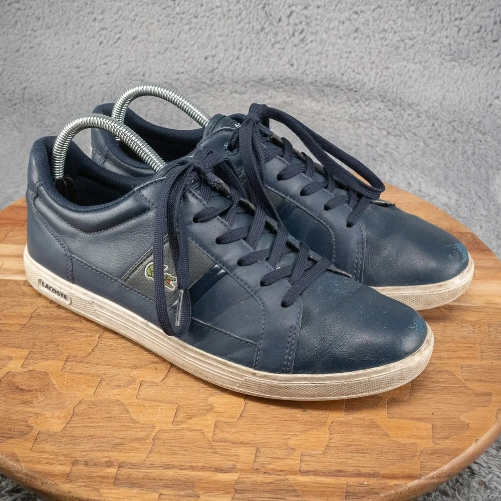 Lacoste Europa LCR BRZ Sport Men's Size 8 Navy Blue Synthetic‎ Leather Shoes